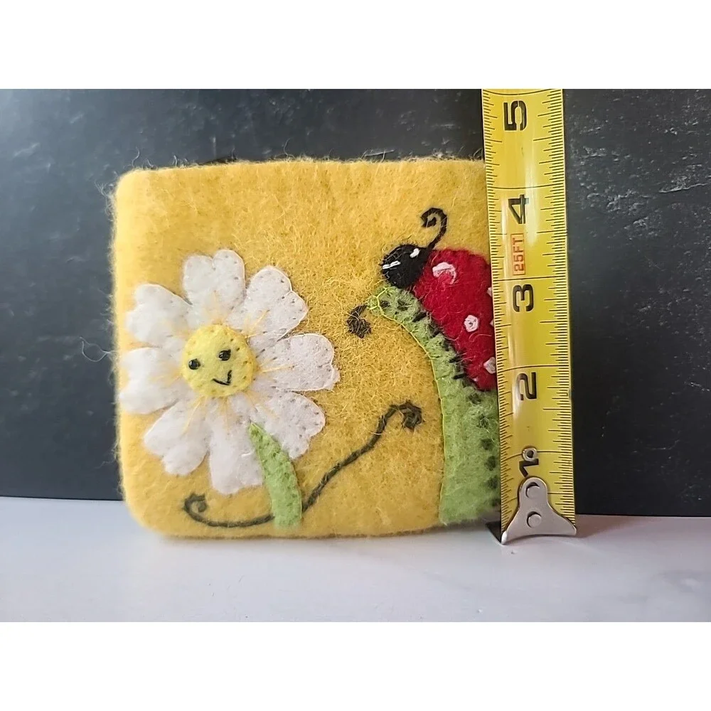 Felt Coin Purse Daisy Ladybug USED